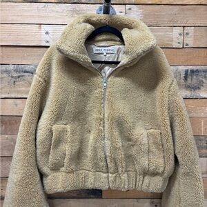 Free People Camel Sherpa Jacket